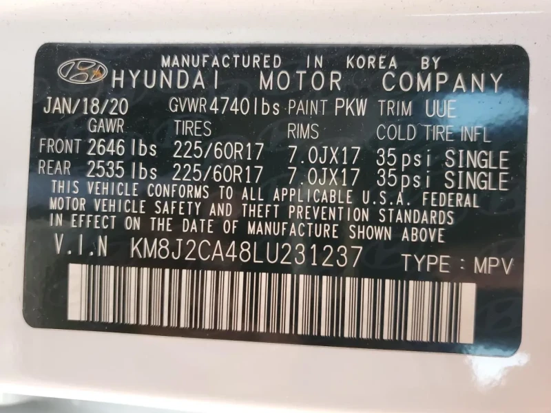 2020 Hyundai Tucson с пробегом 37 993 км