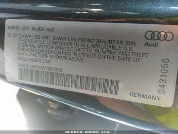 2022 Audi e-tron GT с пробегом 8 772 миль